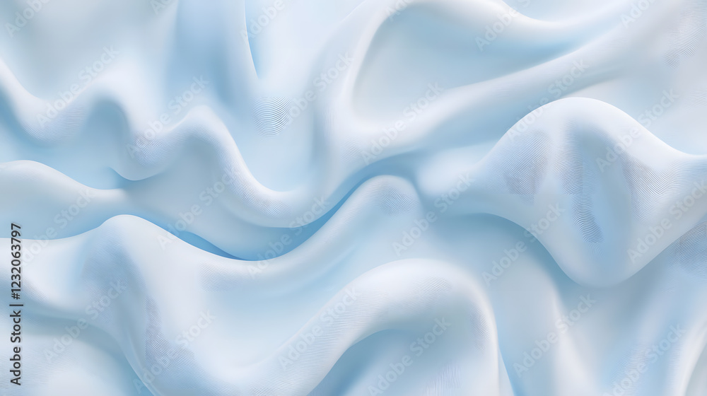 Obraz premium Fluid motion of gentle light blue waves creating elegance.