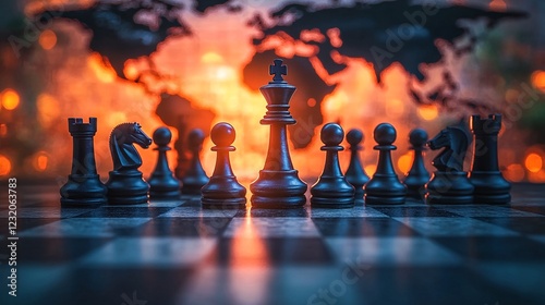 The Battle of the Chessboard: A Dramatic Scene of Strategic Confrontation and Tactical Maneuvering.