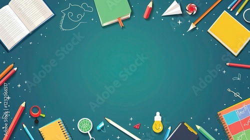 A Vibrant and Inviting Back - to - School Education Banner Background: Setting the Stage for a New Academic Year. This colorful and eye - catching background is perfect for various educational promoti photo