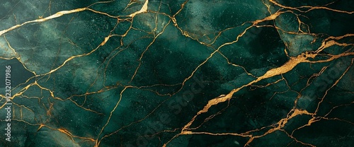 Emerald green marble texture with gold veins. (4)