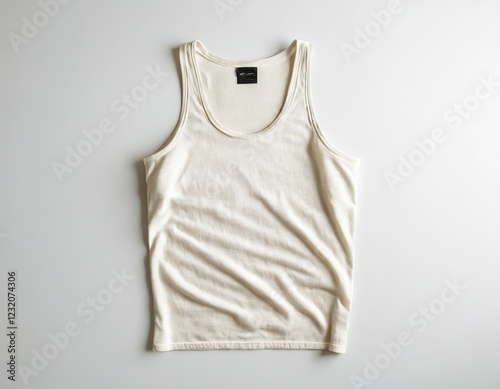 Light cream tank top displayed flat on a light background, perfect for casual summer wear.