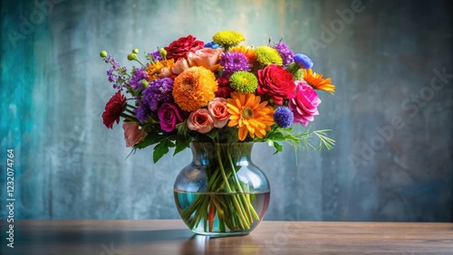 Wallpaper Mural Colorful abstract flower arrangement in a modern vase , decorative centerpiece, contemporary style Torontodigital.ca
