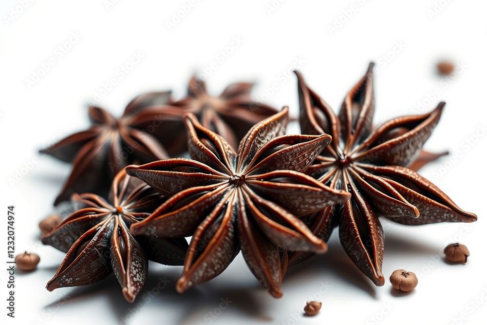Star Anise: Aromatic Spice Cluster, Rich Brown Hues, Close-Up Still Life Star Anise: Aromatic Spice Cluster, Rich Brown Hues, Close-Up Still Life