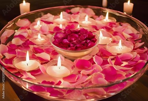luxury candlelit floral arrangement in romantic setting
