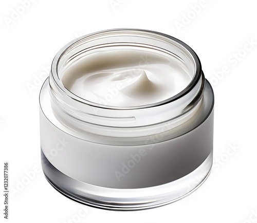 Premium White Cosmetic Cream Jar Isolated on Transparent Background