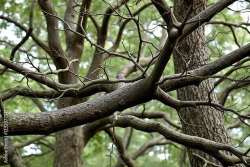 Intertwined Tree Branches: A Serene, Nature-Inspired Image