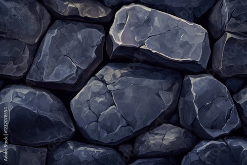 Dark stone wall texture, seamless pattern, background, game design (1) photo