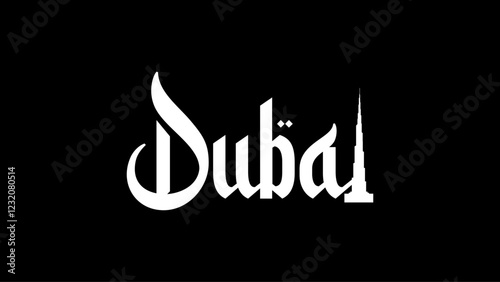 Dubai Logo Design with Arabic Text Style Template
