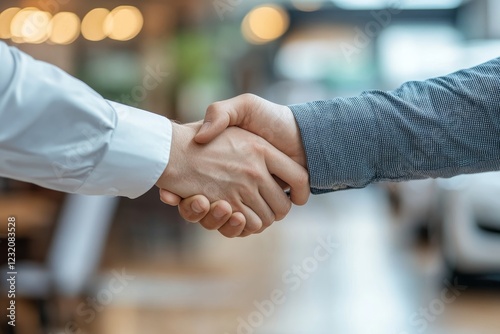 Buy second-hand auto or rent a car concept, Close-up hand of used car agent giving an auto key to client