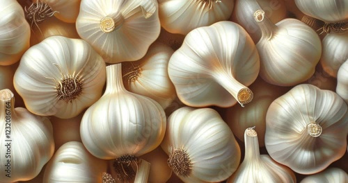 fresh garlic bulbs close-up aromatic cooking ingredient organic natural texture flavorful spice