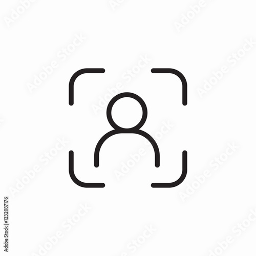 user photo scan icon sign vector