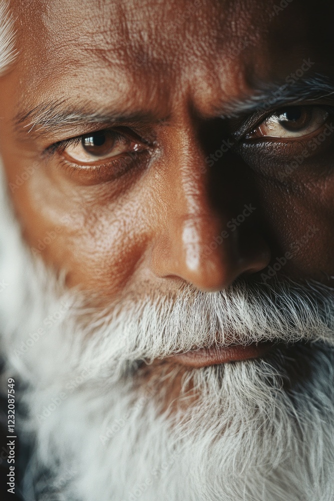Man with White Beard Close-Up Man with White Beard Close-Up