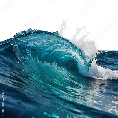 Powerful Ocean Wave Crashing with Stunning Blue Water