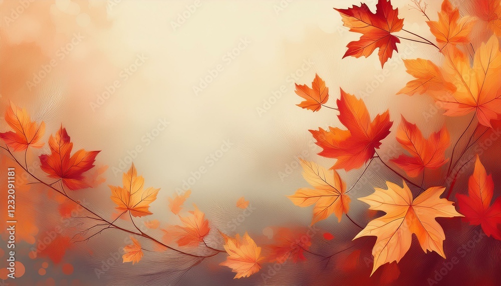 beautiful autumn-themed painting with autumn leaves and soft abstract background with copy space
beautiful autumn-themed painting with autumn leaves and soft abstract background with copy space