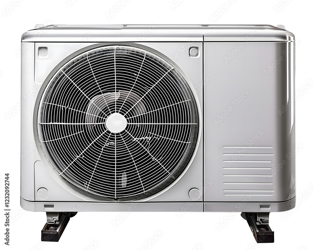 High-Resolution Isolated Air Conditioner Outdoor Unit on Transparent Background