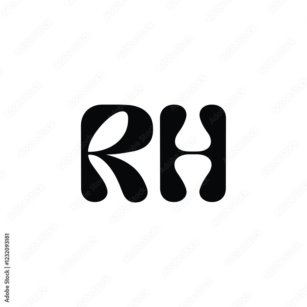 RH monogram logo design letter text name symbol monochrome logotype alphabet character simple logo RH monogram logo design letter text name symbol monochrome logotype alphabet character simple logo