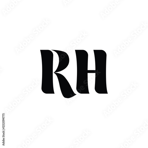 RH monogram logo design letter text name symbol monochrome logotype alphabet character simple logo