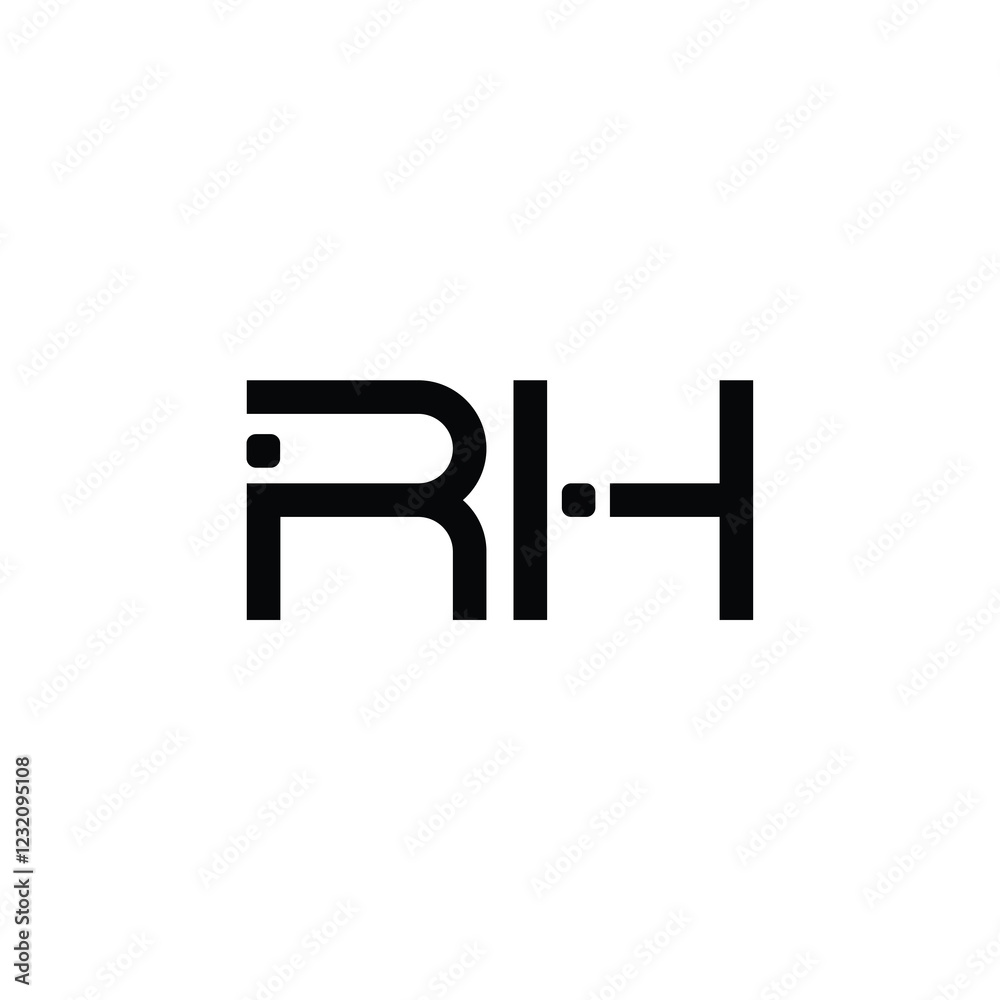 RH monogram logo design letter text name symbol monochrome logotype alphabet character simple logo RH monogram logo design letter text name symbol monochrome logotype alphabet character simple logo