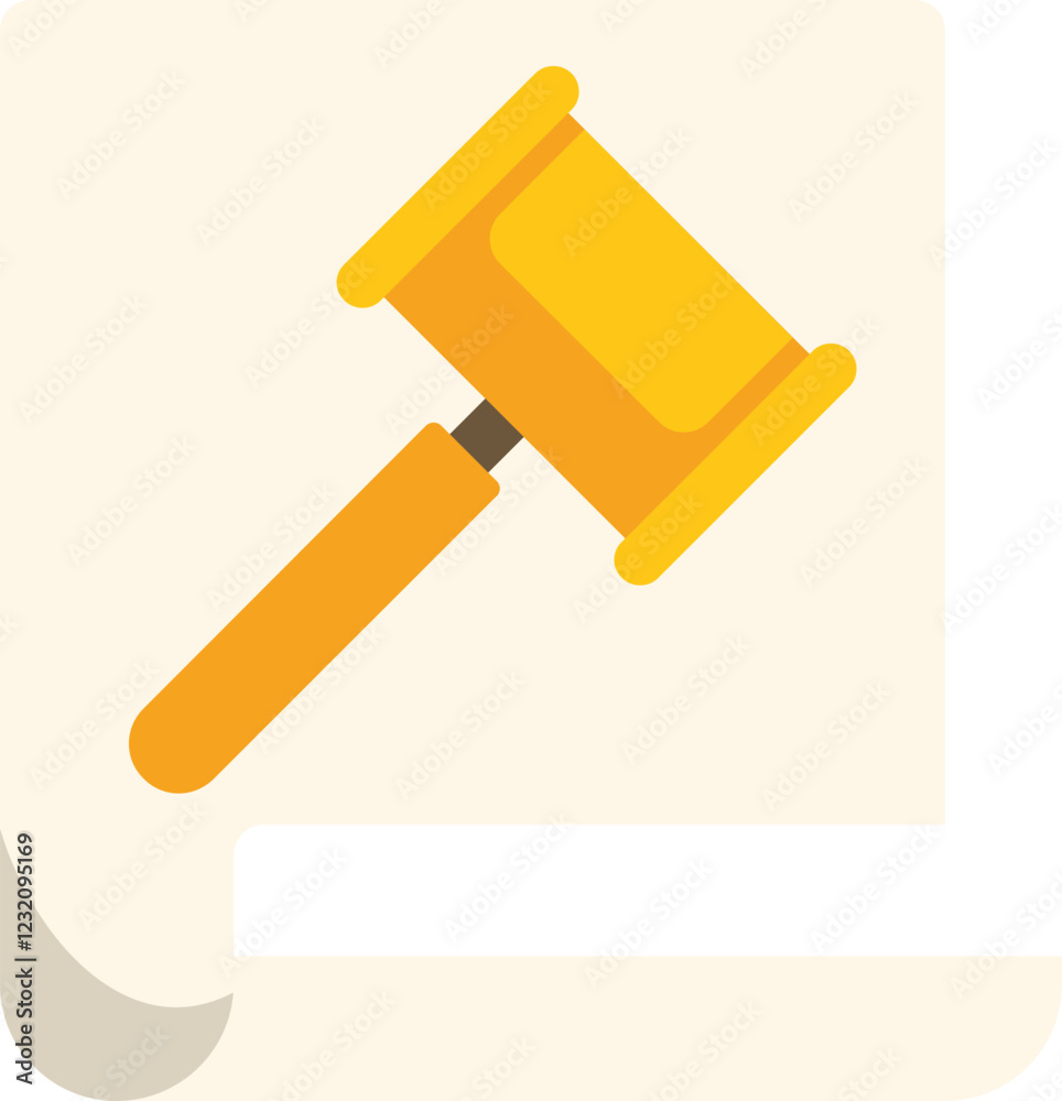 This icon features a judge's gavel coming down on a document, symbolizing the delivery of justice This icon features a judge's gavel coming down on a document, symbolizing the delivery of justice