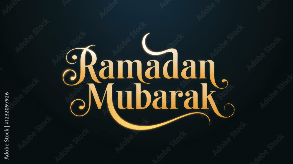 Obraz premium Ramadan celebration with elegant golden calligraphy wishing blessings and joy during this holy month