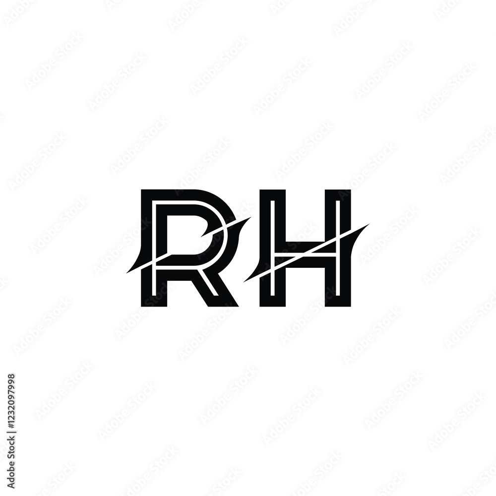 RH monogram logo design letter text name symbol monochrome logotype alphabet character simple logo RH monogram logo design letter text name symbol monochrome logotype alphabet character simple logo