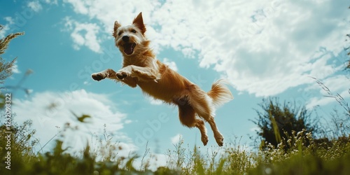 Dog Catching Frisbee photo