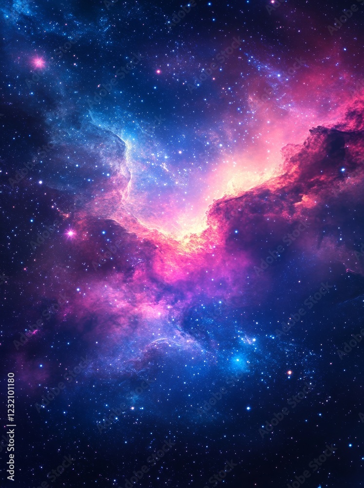 Fototapeta premium vibrant galaxy with shooting stars