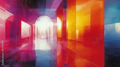 Chromatic Reflections: A Vibrant Architectural Passage