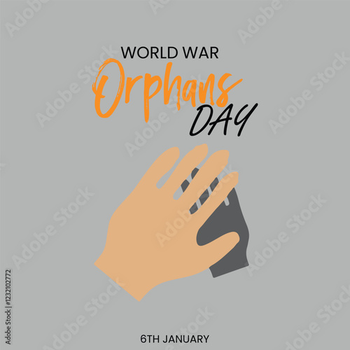 world war orphans day. 6 January. world day of war orphans holiday concept and banner, poster, card. background. vector illustration.