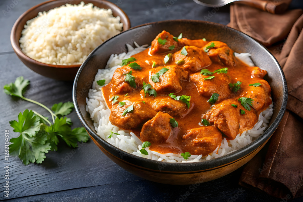 Delicious Indian Cuisine Platter with Curries, Rice, and Bread Delicious Indian Cuisine Platter with Curries, Rice, and Bread