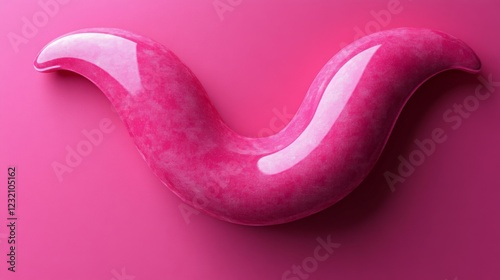 Pink Abstract Swirl: A Glossy,  Fluid Design on a Vibrant Background