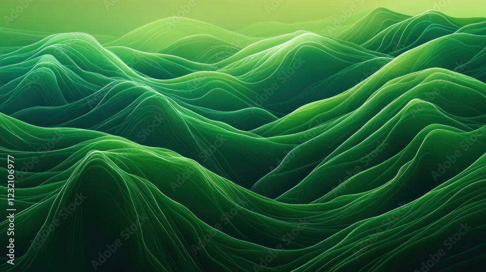 Abstract Green Hills Landscape Abstract Green Hills Landscape