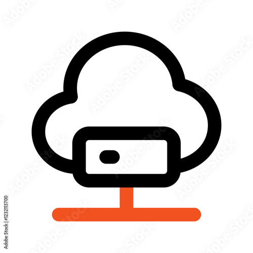 cloud server outline color icon