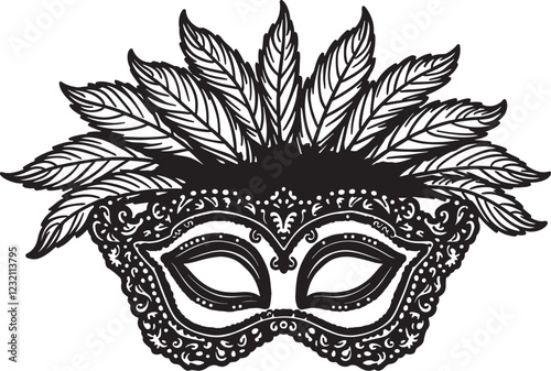 mardi gras mask silhouette