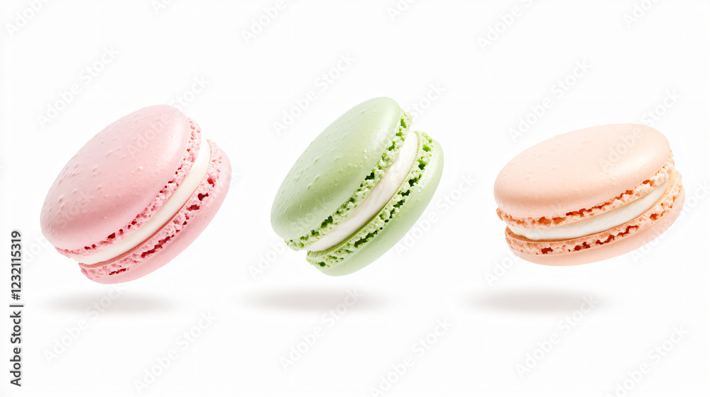 Floating macarons midair vibrant pastel color pink green yellow orange light dessert French sweet treat photography sugar baking food airy sweet tooth taste fine crisp art pastry soft snack texture Floating macarons midair vibrant pastel color pink green yellow orange light dessert French sweet treat photography sugar baking food airy sweet tooth taste fine crisp art pastry soft snack texture