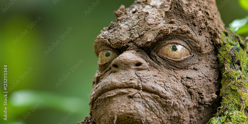 Close-up of Mud Creature with Green Background Close-up of Mud Creature with Green Background