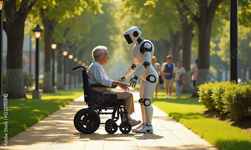 A Companion Robot Provides Assistance to the Elderly in a Peaceful Park Setting for WellBeing