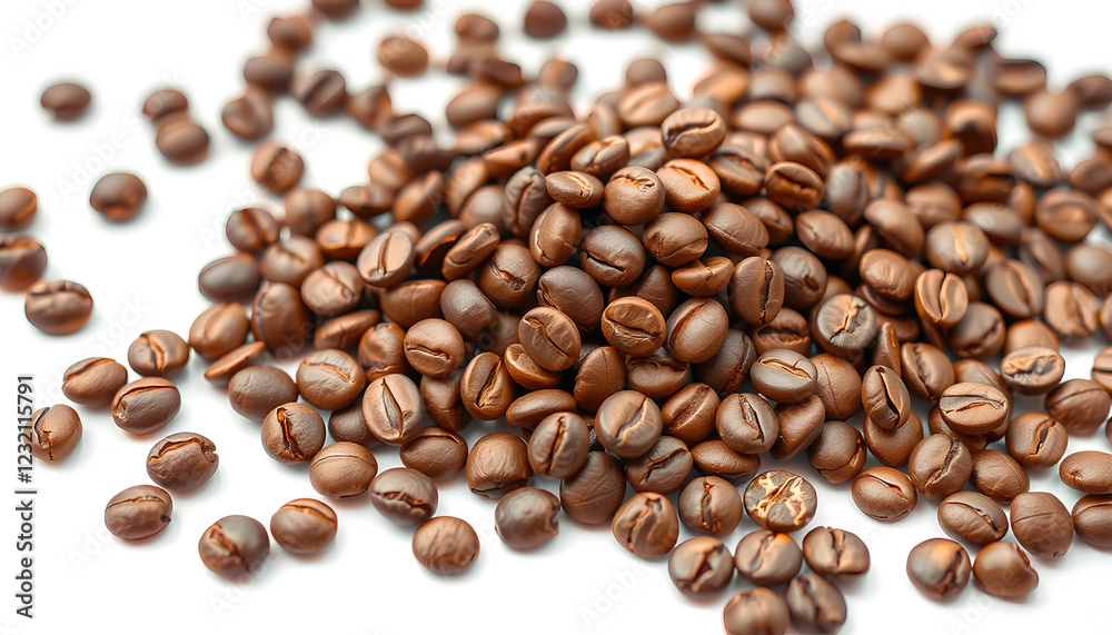 pile of coffee beans isolated on white or transparent png. Art pile of coffee beans isolated on white or transparent png. Art