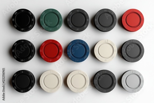 Assorted Poker Chips Displaying a Variety of Colors
