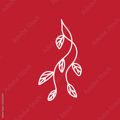 Cute minimalist leaf images for additional design