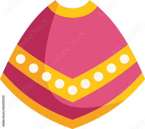 Traditional mexican poncho with colorful embroidery and ornaments, representing mexican culture and fashion