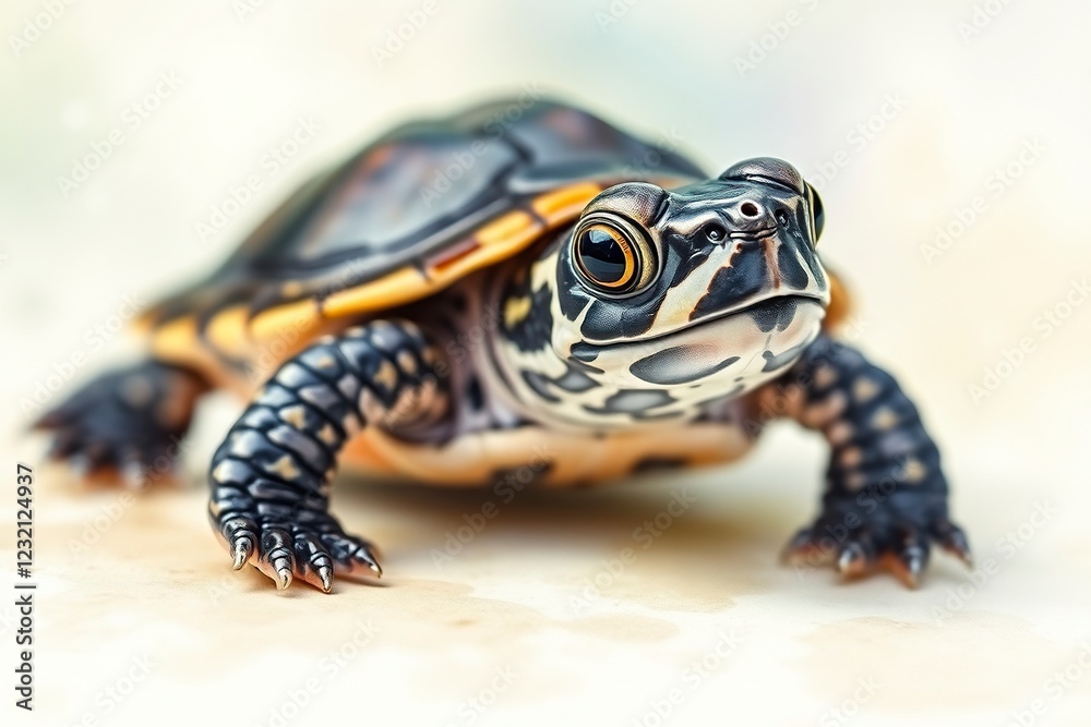 Baby Turtle Close-Up: A Striking Portrait with Naturalistic Detail Baby Turtle Close-Up: A Striking Portrait with Naturalistic Detail