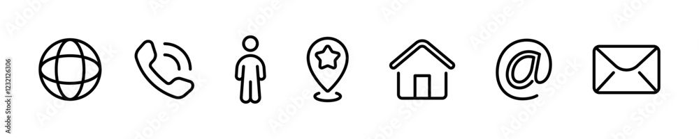 Contact vector icons. Contact information icons. Business icon set. business card contact information Contact vector icons. Contact information icons. Business icon set. business card contact information