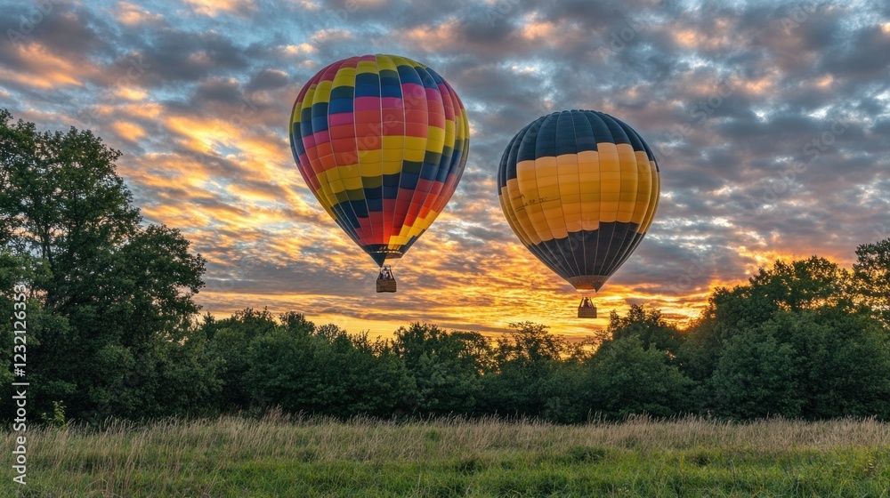 Obraz premium Hot Air Balloons at Sunset
