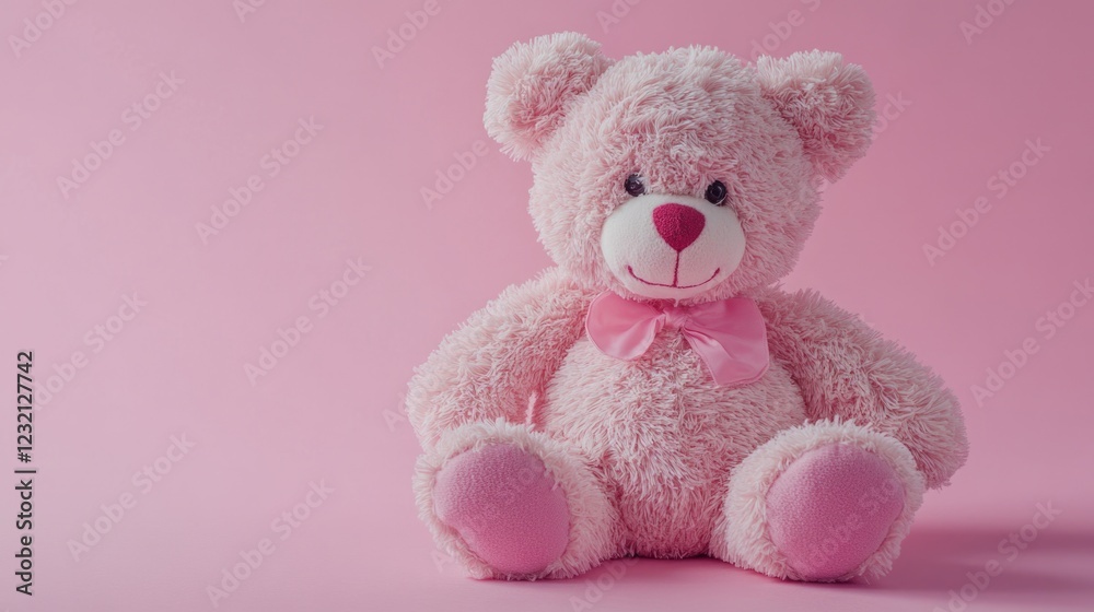 Pink Bear on Pink Surface Pink Bear on Pink Surface