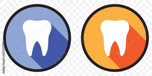 Tooth Icon with Stars. Tooth Vector Outline Icon Isolated On Transparent Background Eps 10.