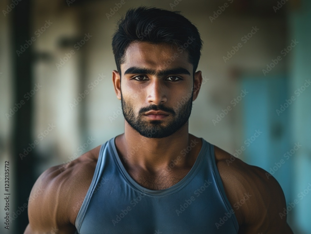 Man with beard in tank top Man with beard in tank top
