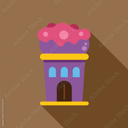 Colorful candy house evoking sweetness and joy, ideal for children's projects or fantasy themed designs