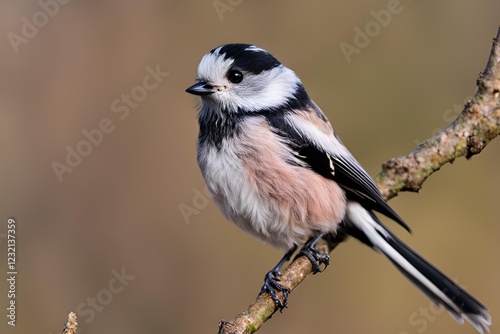 Long-tailed tit bird Close-up, Long-tailed bushtit photo
