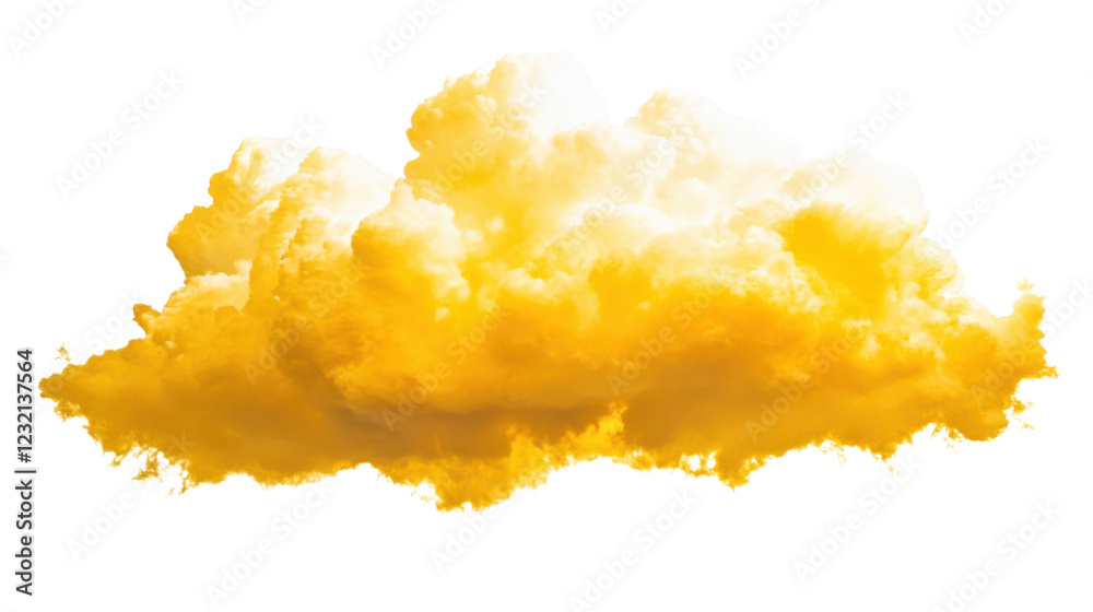 Yellow cloud with transparent background, perfect for photo editing and creative projects Yellow cloud with transparent background, perfect for photo editing and creative projects